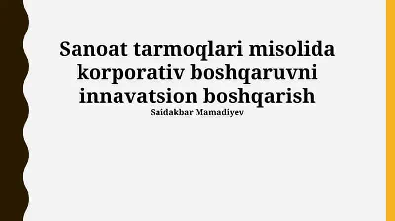 Korporativ boshqaruv: Ta'rif, ahamiyat va sanoat xususiyatlari 1