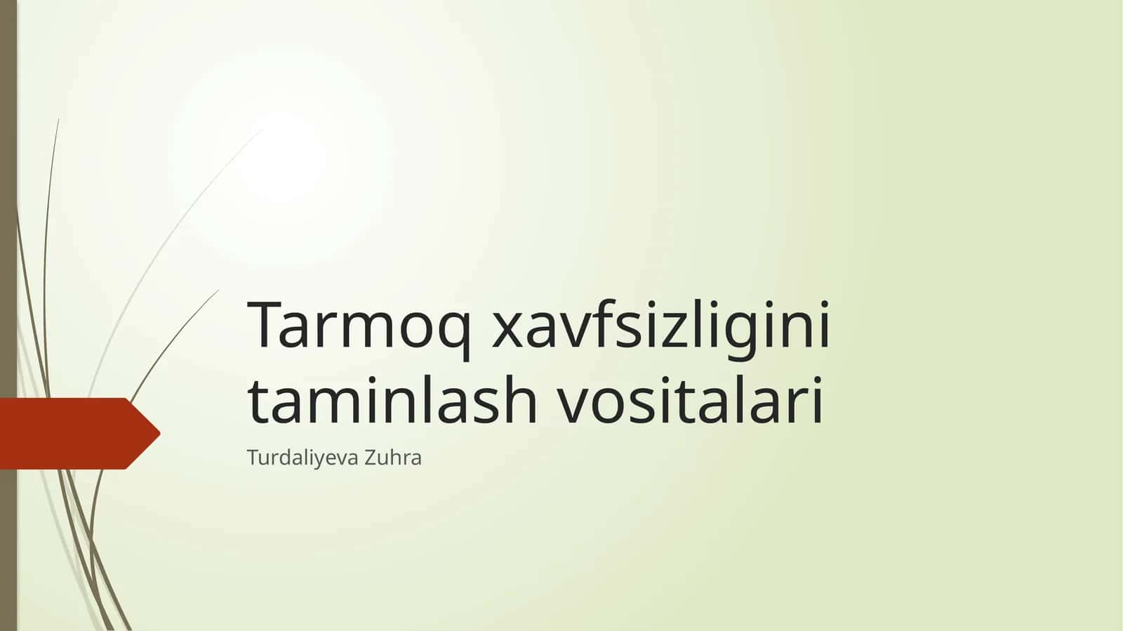 Tarmoq xavfsizligini taminlash vositalari 1