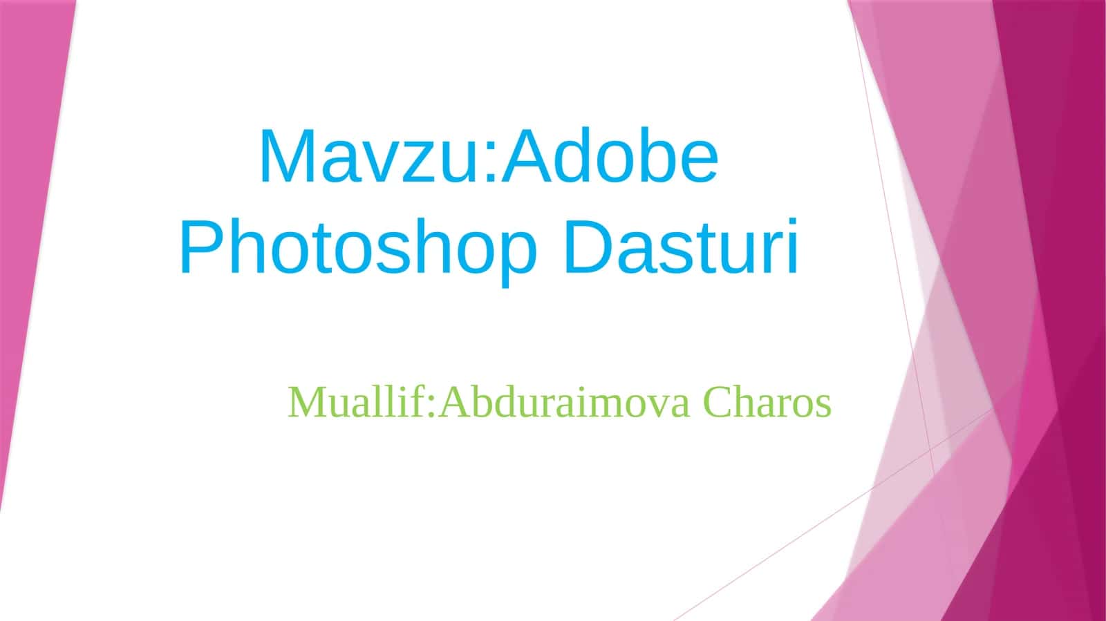 Adobe Photoshop Dasturi 1