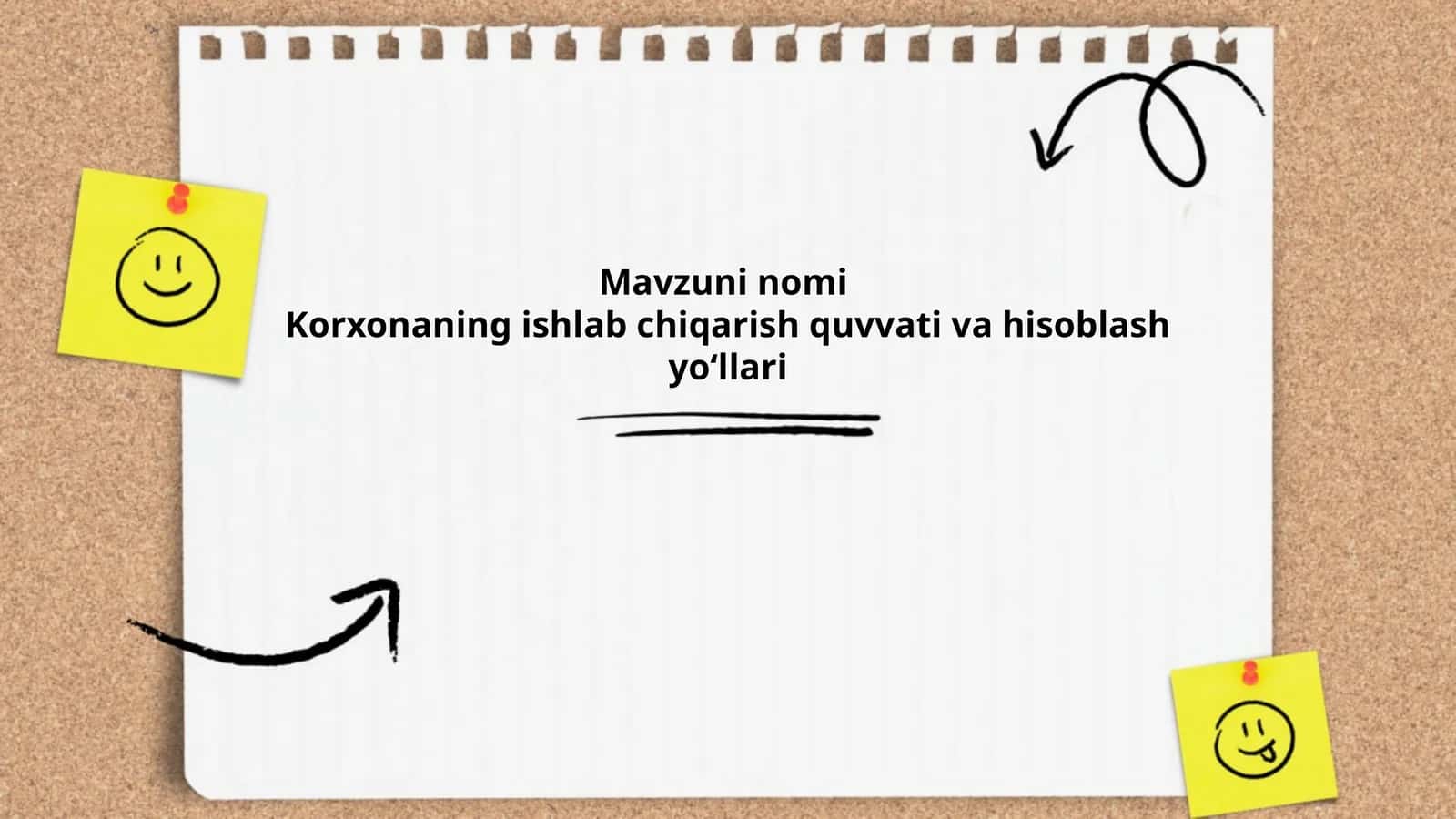 Korxonaning ishlab chiqarish quvvati va hisoblash yoʻllari 1