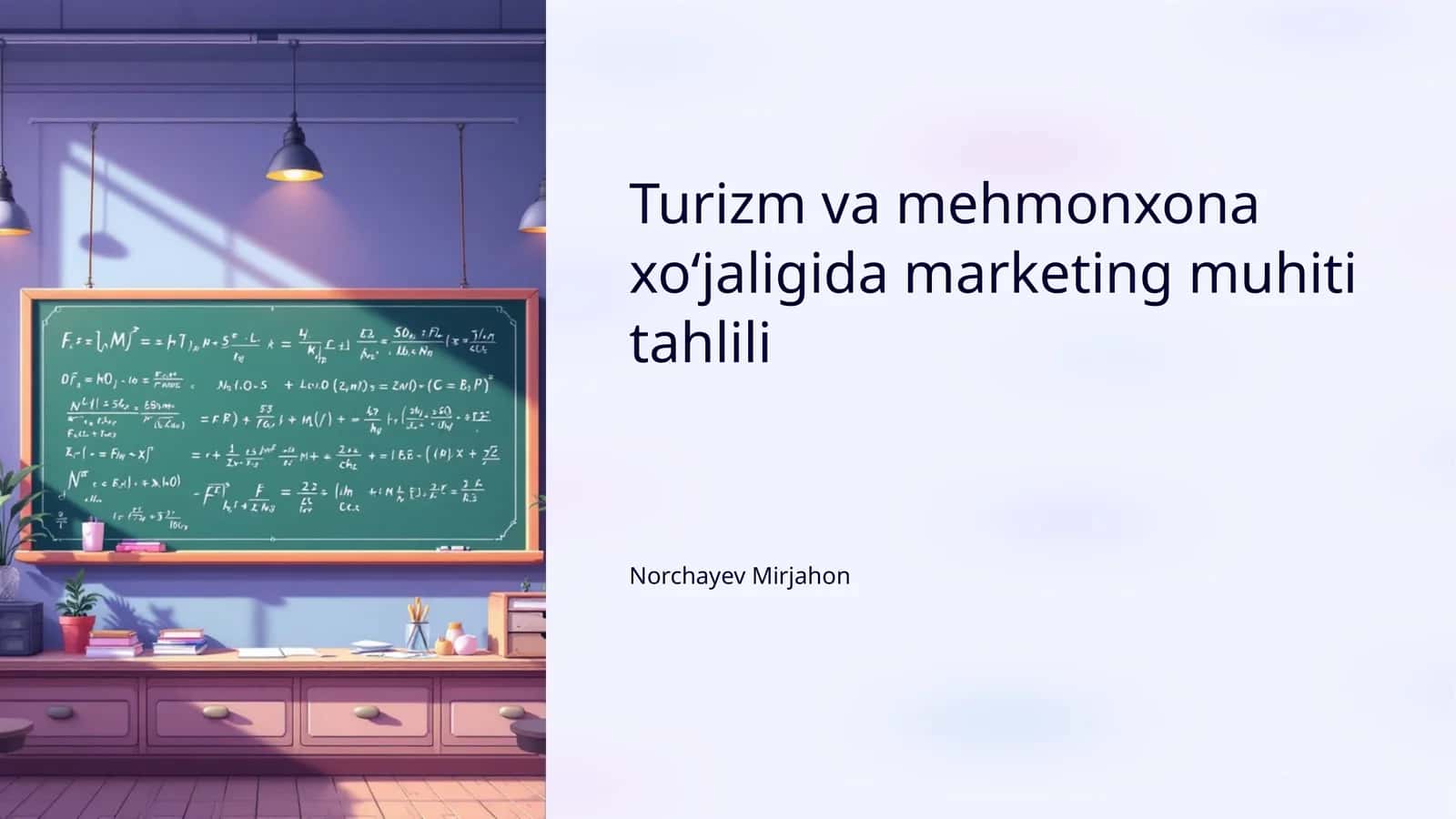 Turizm va mehmonxona xoʻjaligida marketing muhiti tahlili 1