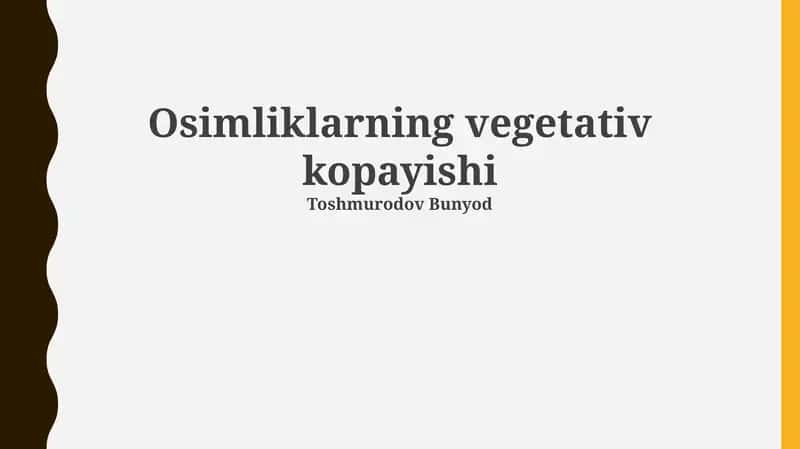 Vegetativ ko'paytirish 1