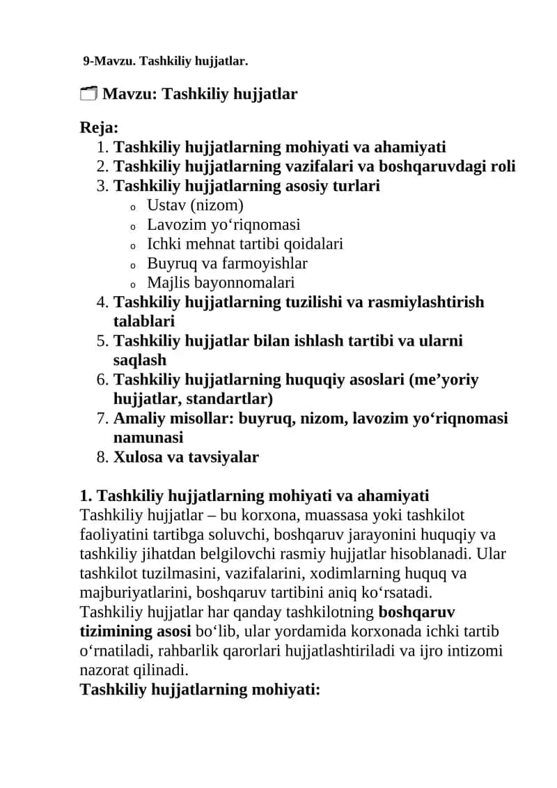 Tashkiliy hujjatlar 1