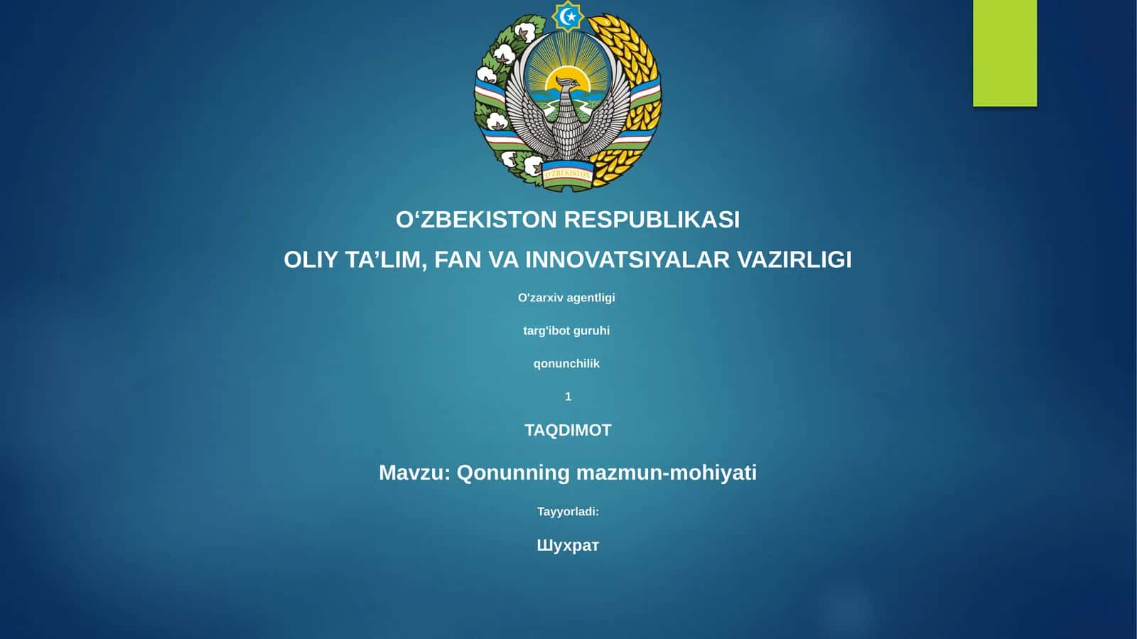 Qonunning mazmun-mohiyati 1