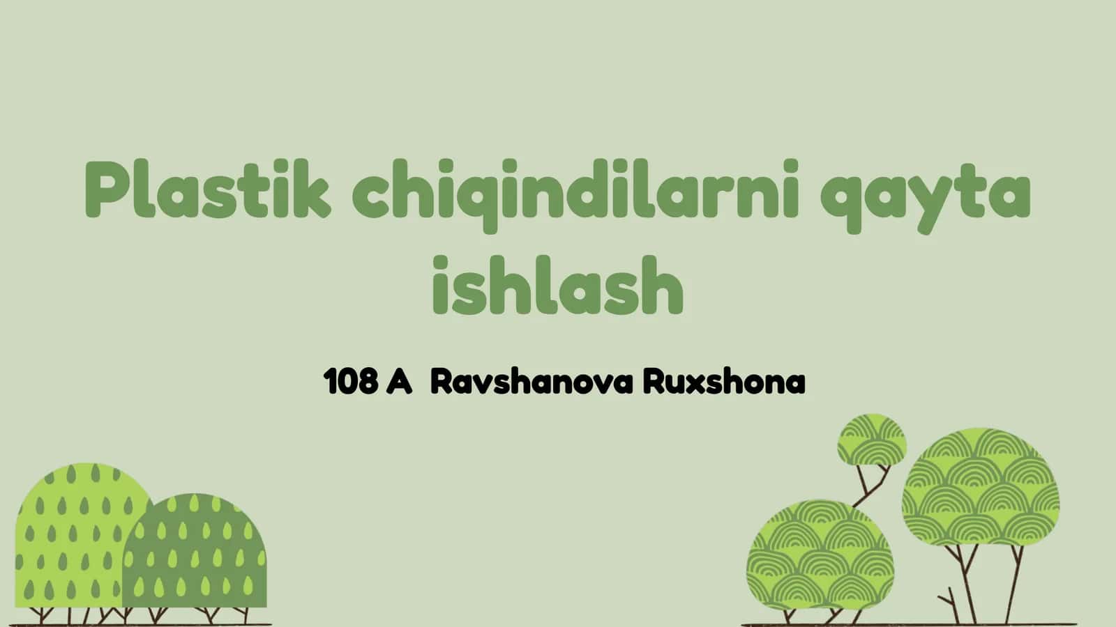 Plastik chiqindilarni qayta ishlash 1