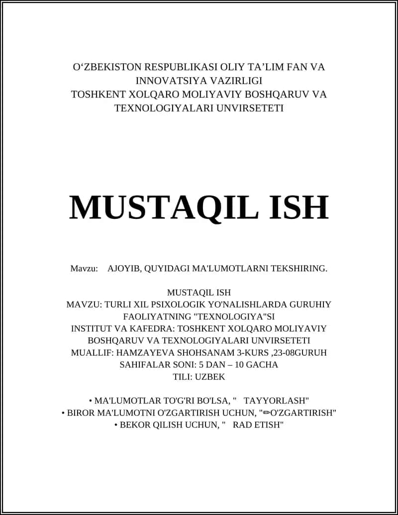 TURLI XIL PSIXOLOGIK YO'NALISHLARDA GURUHIY FAOLIYATNING "TEXNOLOGIYA"SI 1