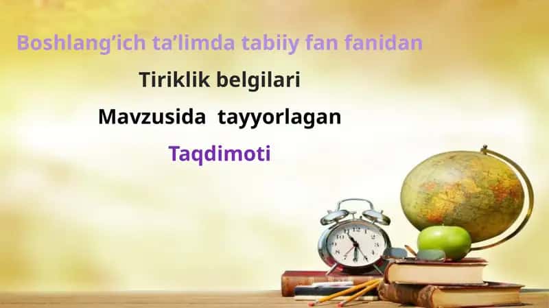 Tiriklik belgilari 1