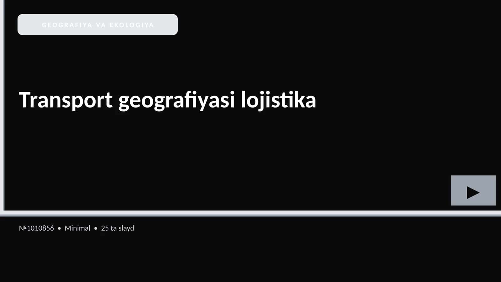 Transport geografiyasi lojistika 1
