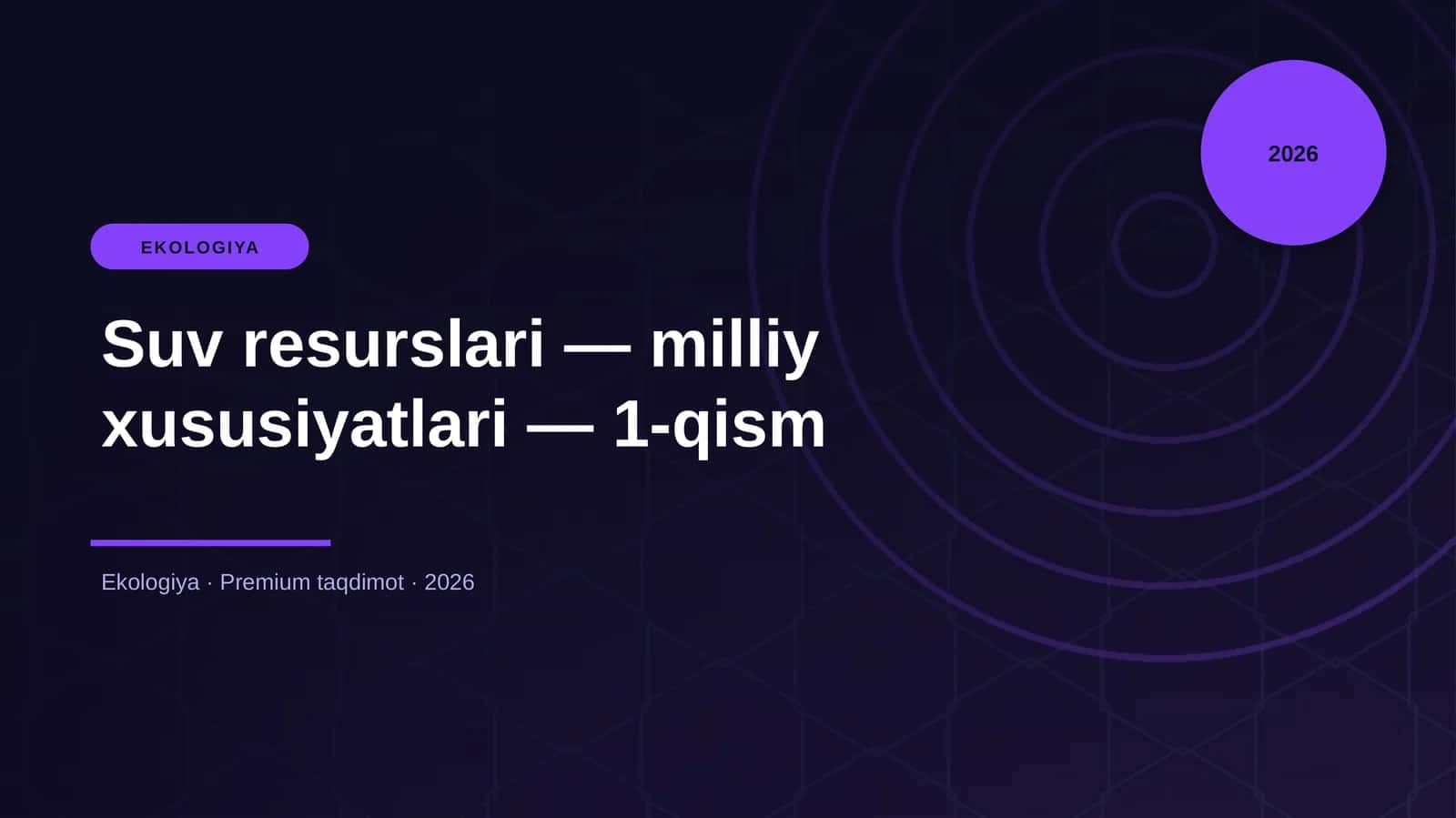Suv resurslari — milliy xususiyatlari — 1-qism 1