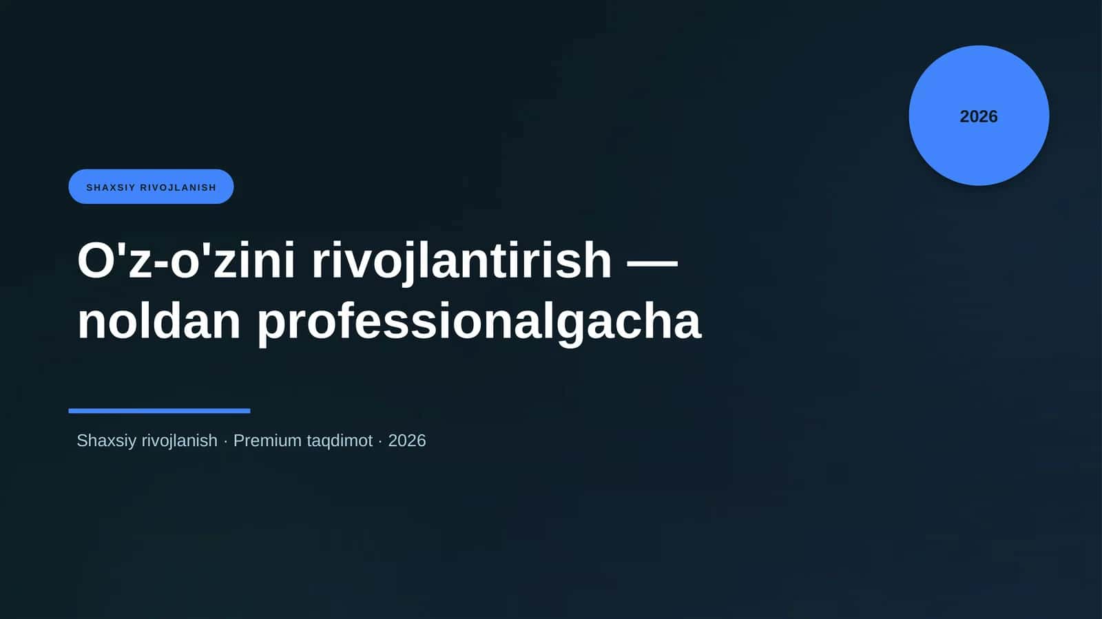 O'z-o'zini rivojlantirish — noldan professionalgacha 1