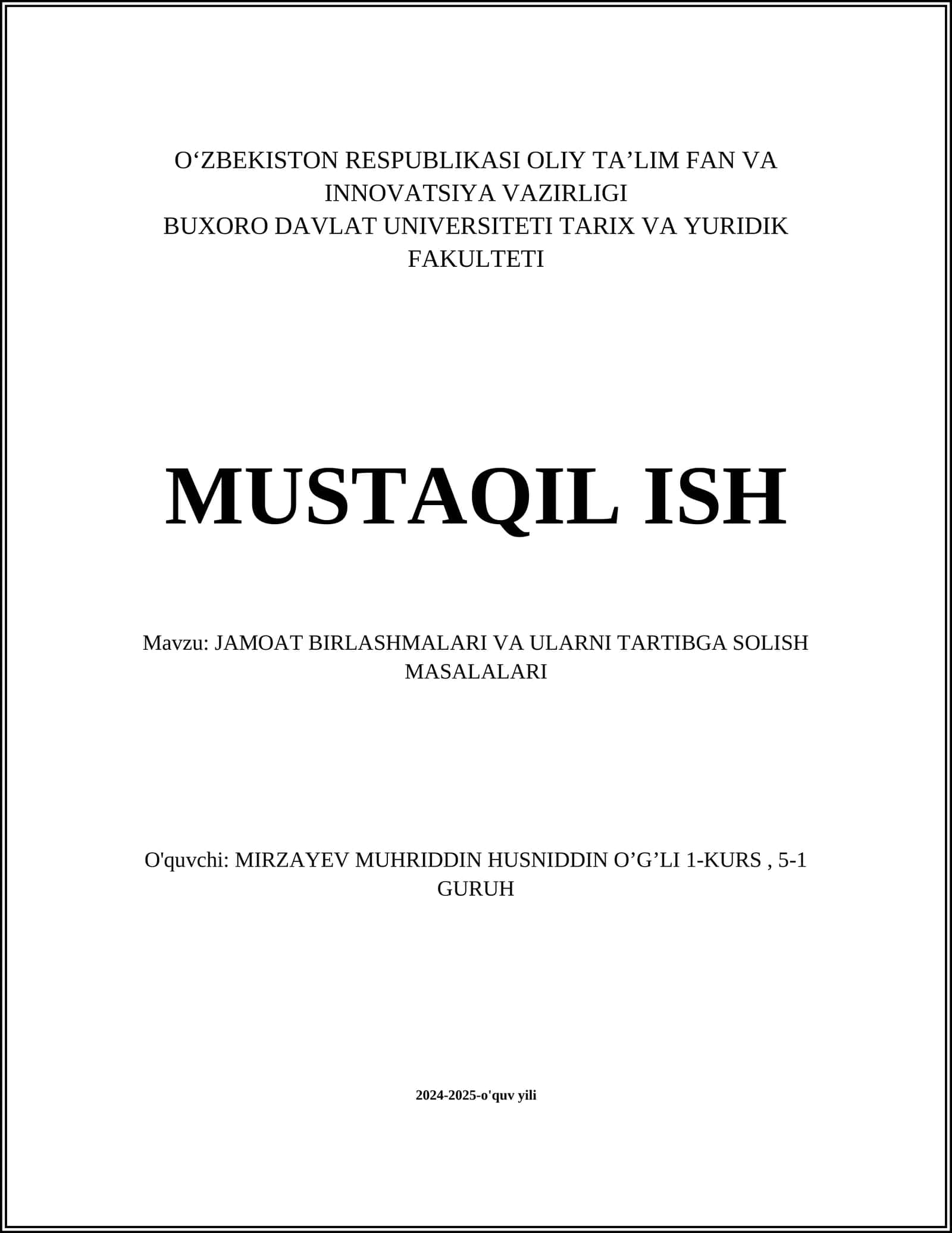 Jamiyat va ijtimoiy birlashmalar tushunchasi 1