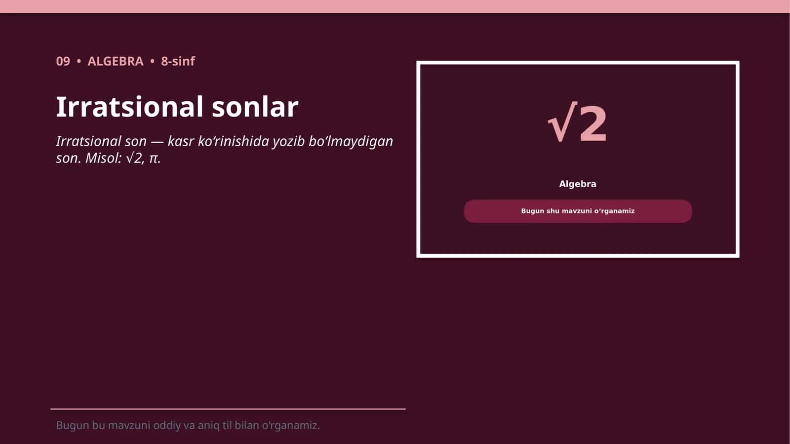 Irratsional sonlar 1