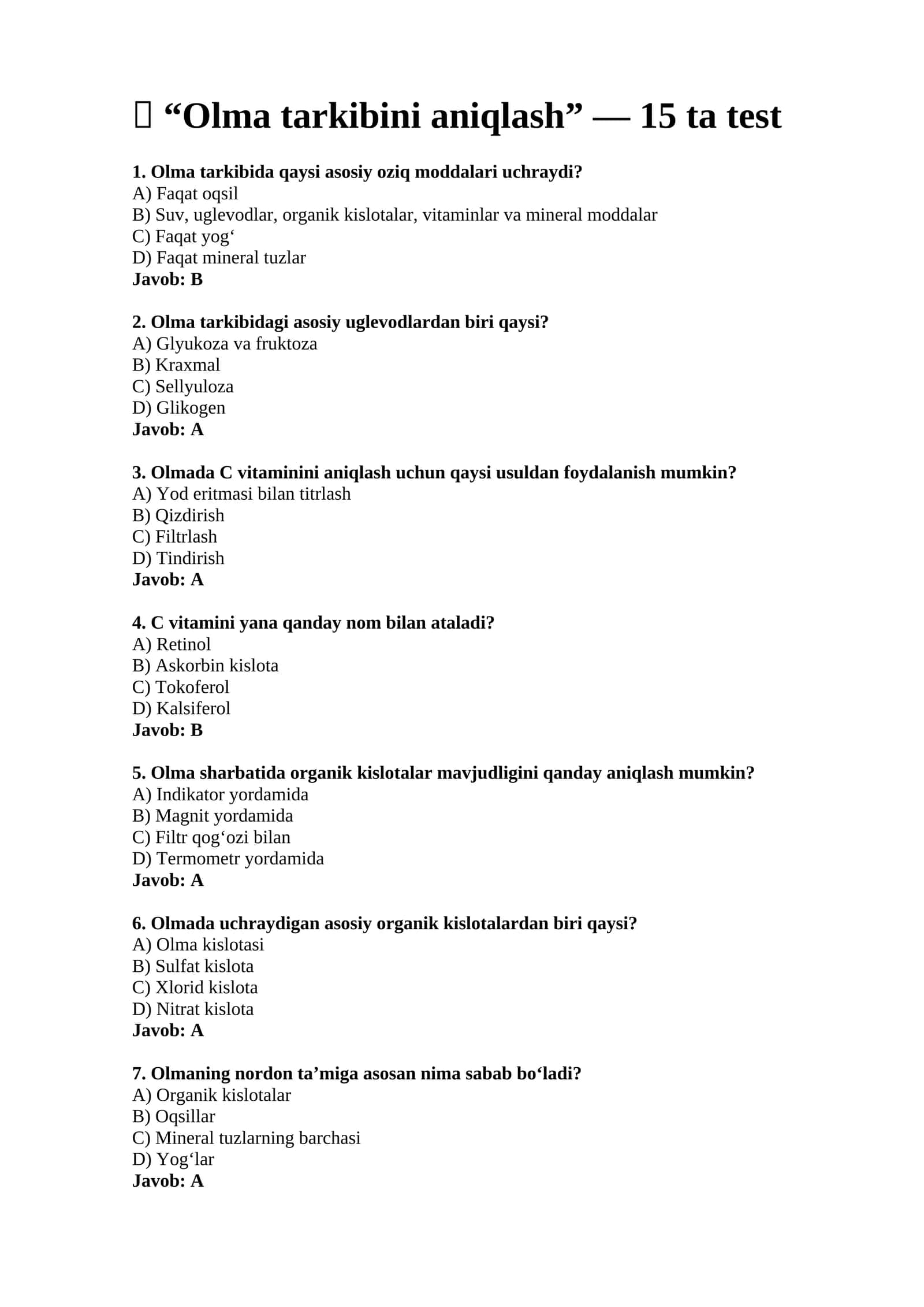 Olma tarkibini aniqlash 1