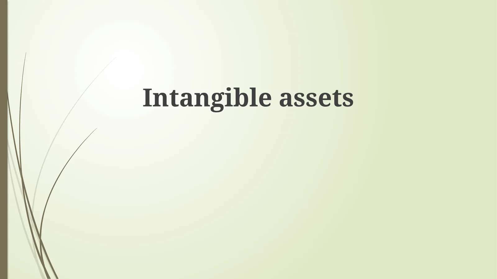 Intangible assets 1