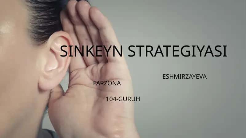 SINKEYN STRATEGIYASI 1