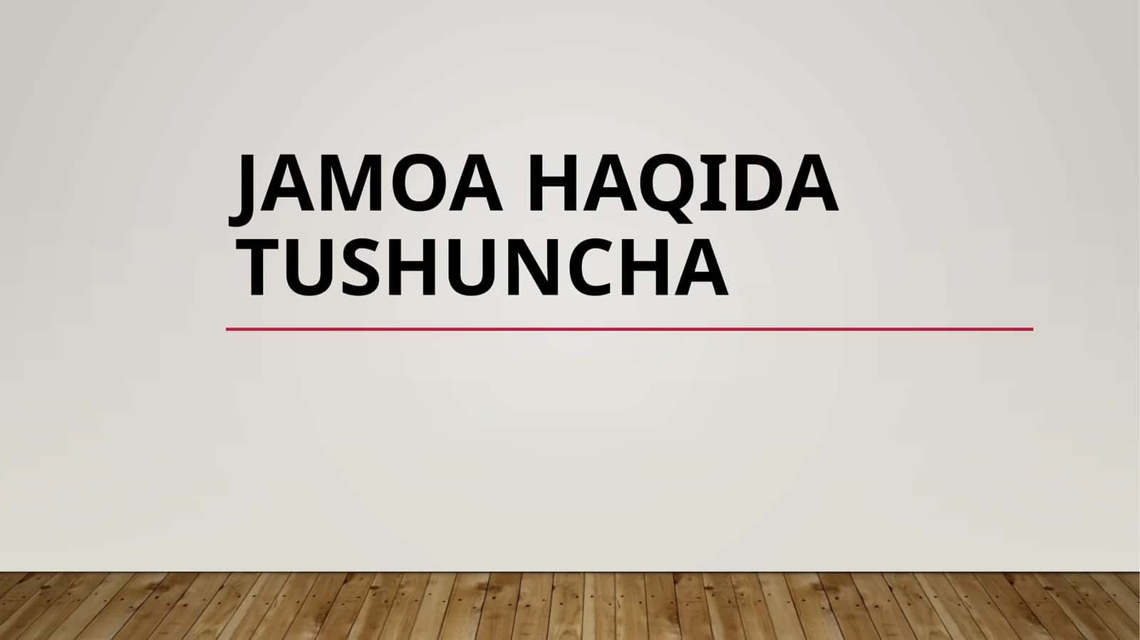 JAMOА HAQIDA TUSHUNCHA 1