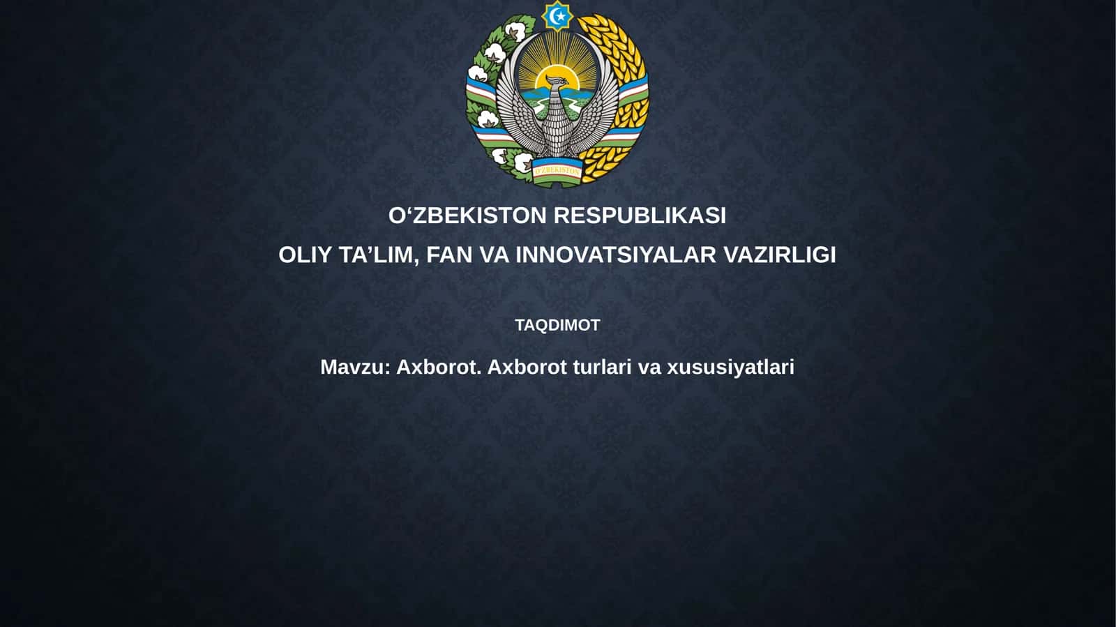 Axborot tushunchasi va turlari 1