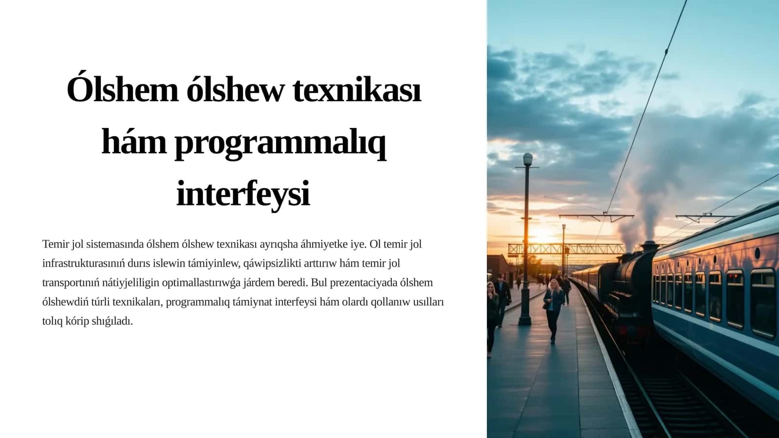 Ólshem ólshew texnikası hám programmalıq interfeysi 1