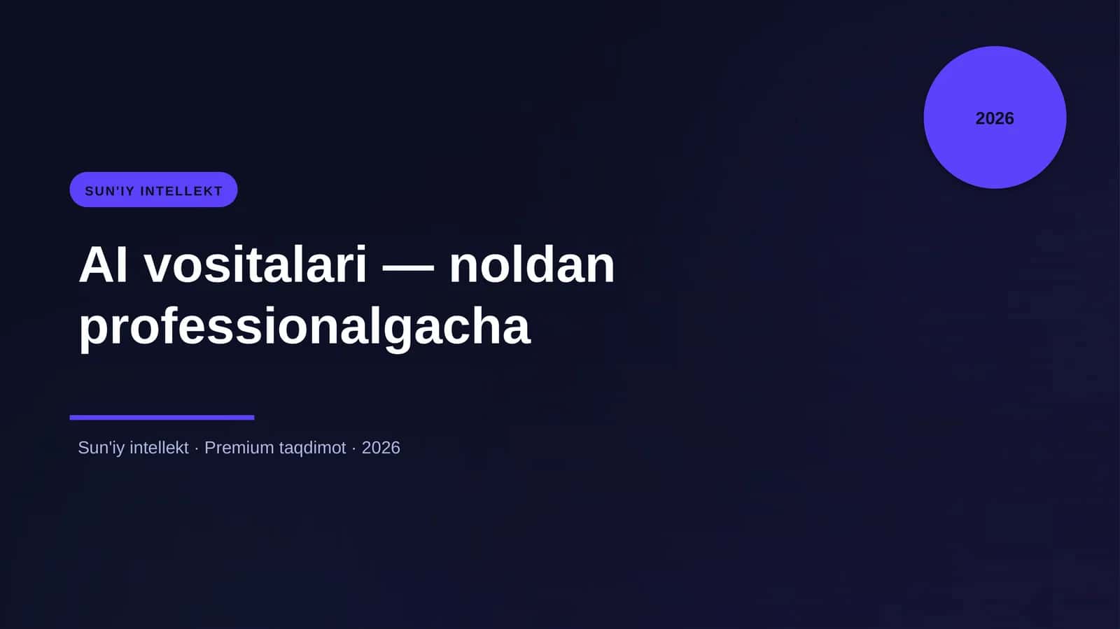AI vositalari — noldan professionalgacha 1