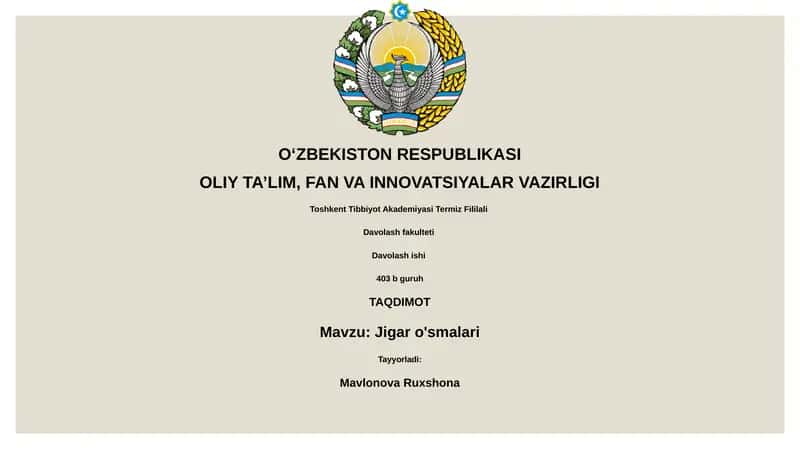 Jigar o'smalari 1