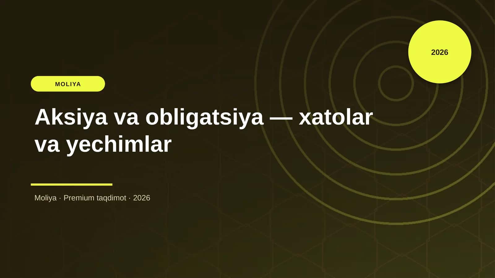 Aksiya va obligatsiya — xatolar va yechimlar 1