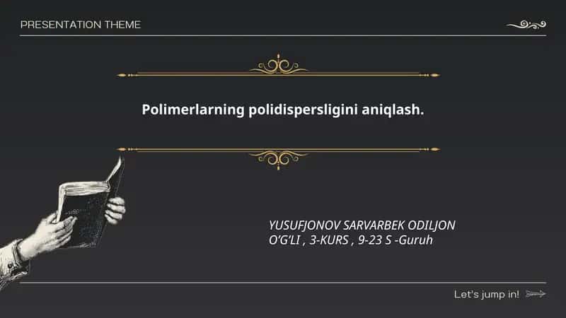 Polimerlarning polidispersligini aniqlash 1