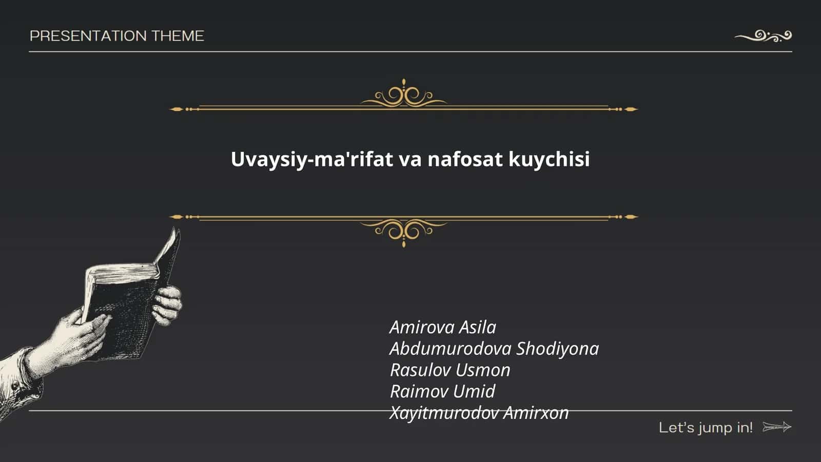 Uvaysiy-ma'rifat va nafosat kuychisi 1