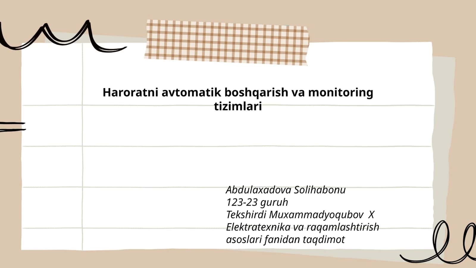 Haroratni avtomatik boshqarish va monitoring tizimlari 1