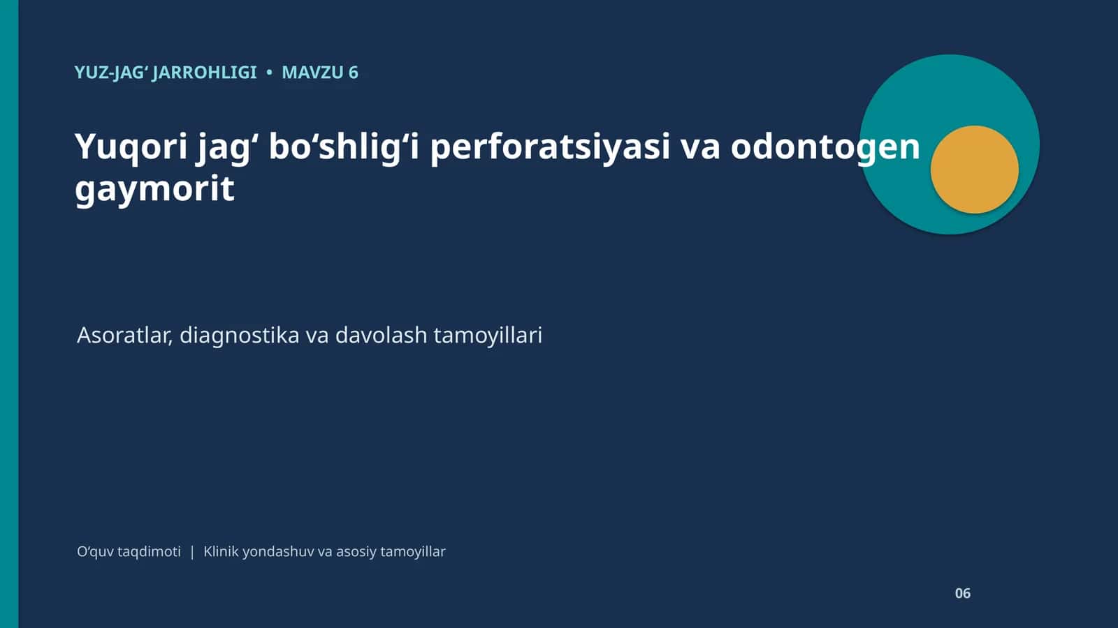 Yuqori jagʻ boʻshligʻi perforatsiyasi va odontogen gaymorit 1