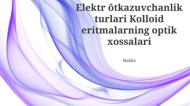 Kolloid eritmalarning optik xossalari 1