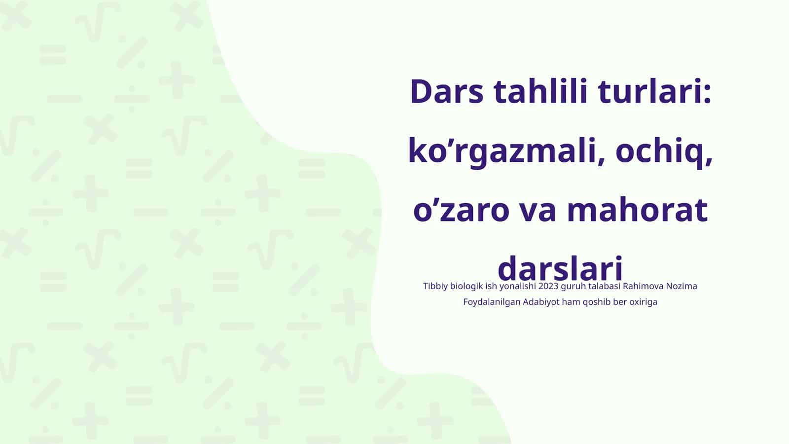 Dars tahlili turlari 1