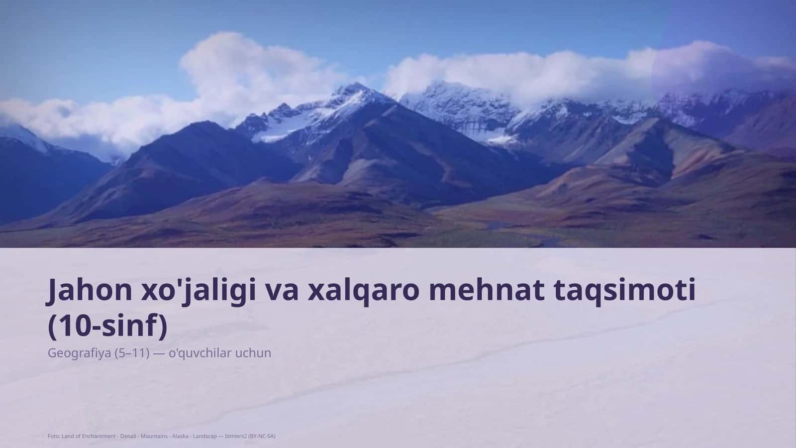 Jahon xo'jaligi va xalqaro mehnat taqsimoti (10-sinf) 1