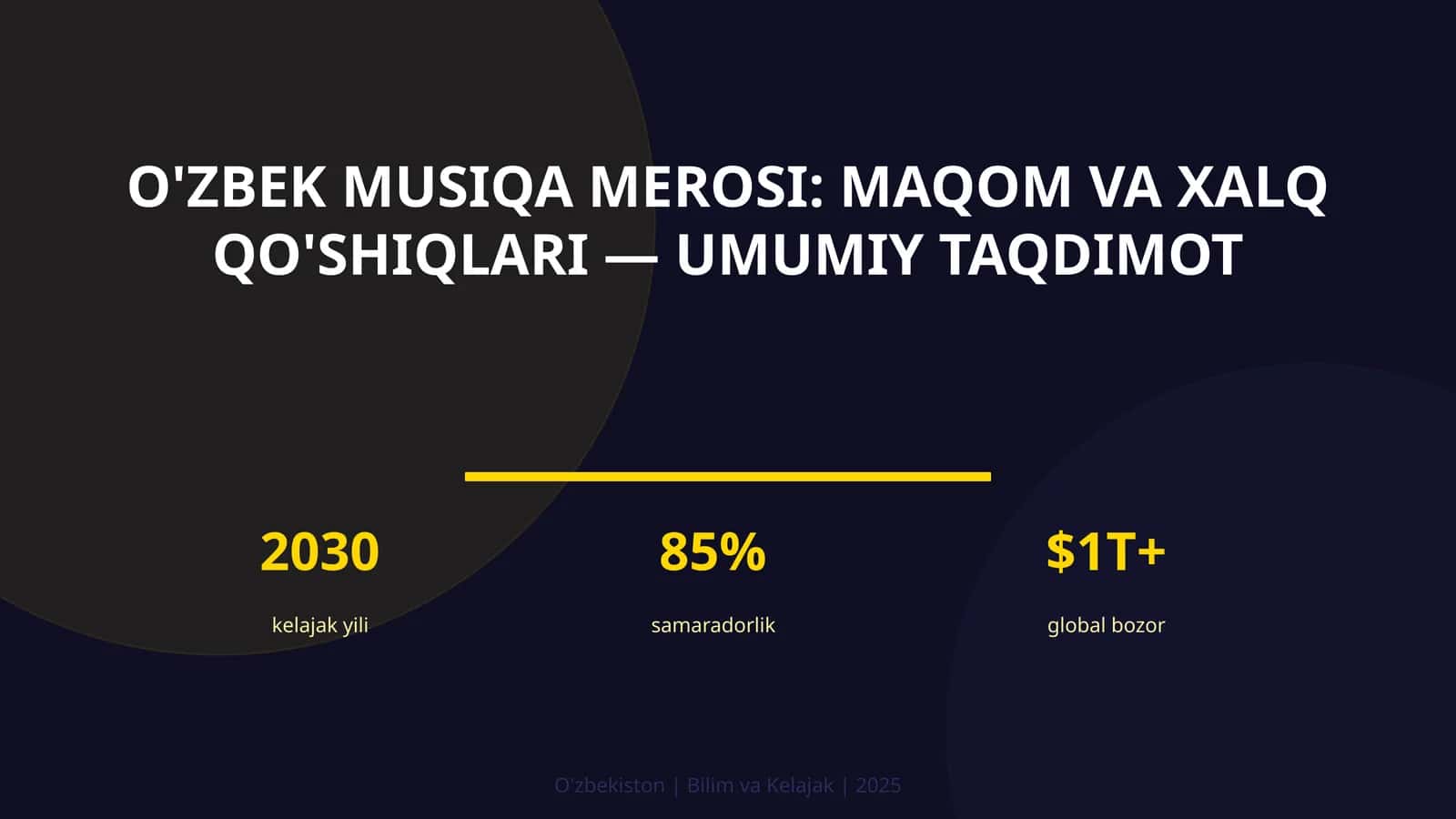 O'zbek musiqa merosi: maqom va xalq qo'shiqlari — umumiy taqdimot 1