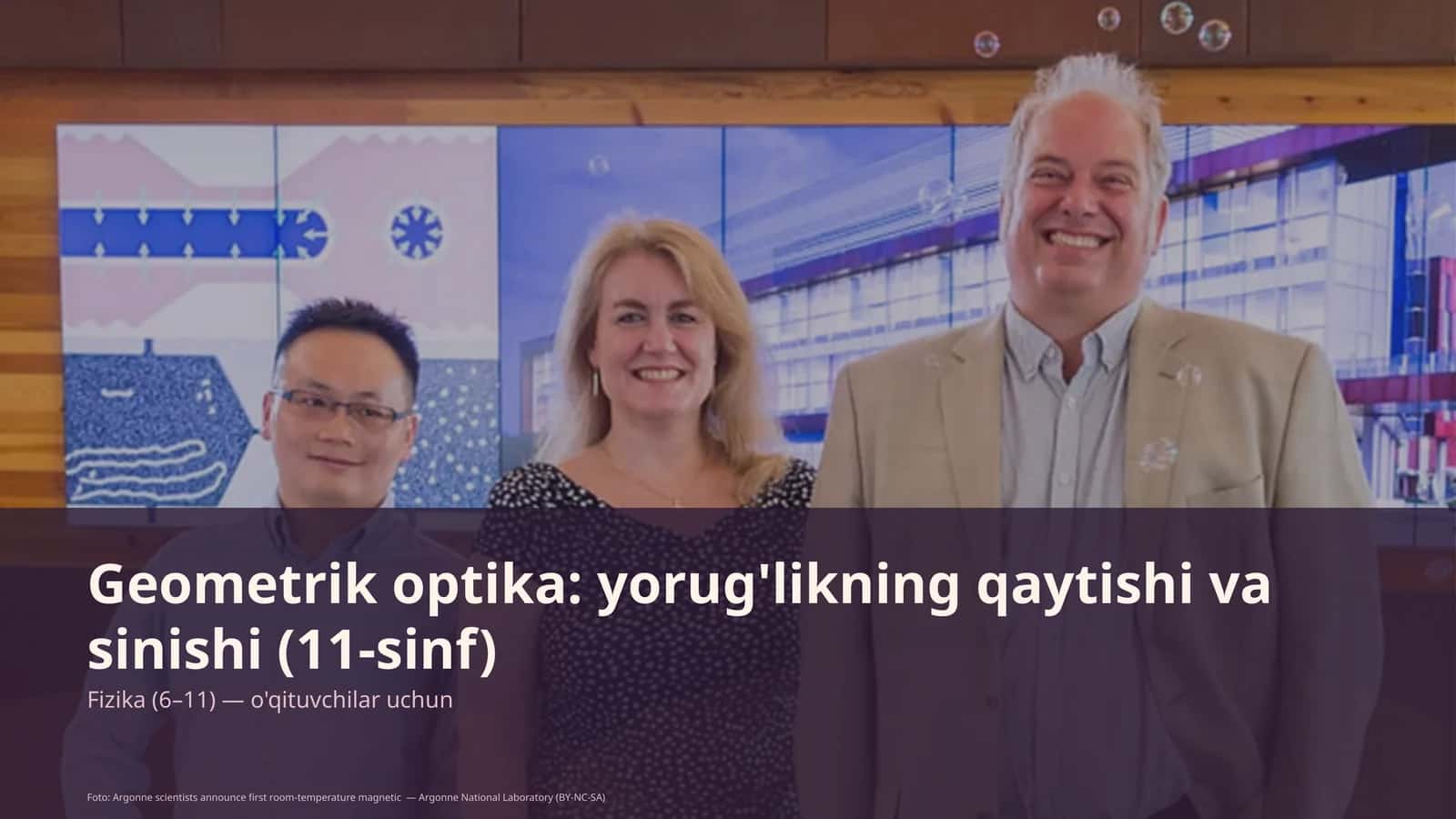 Geometrik optika: yorug'likning qaytishi va sinishi (11-sinf) 1