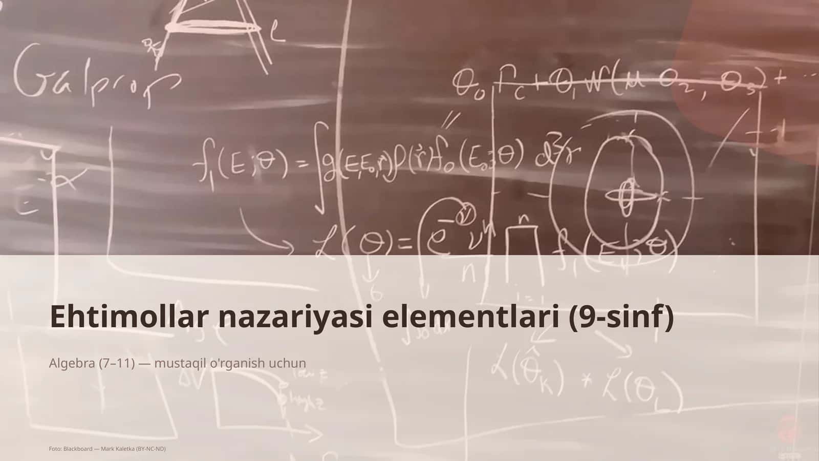Ehtimollar nazariyasi elementlari (9-sinf) 1