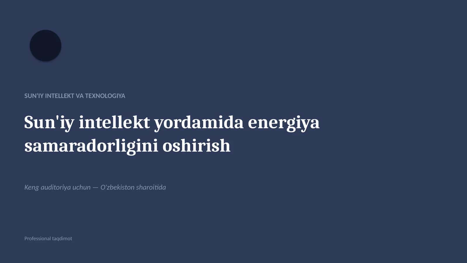 SUN'IY INTELLEKT VA TEXNOLOGIYA 1