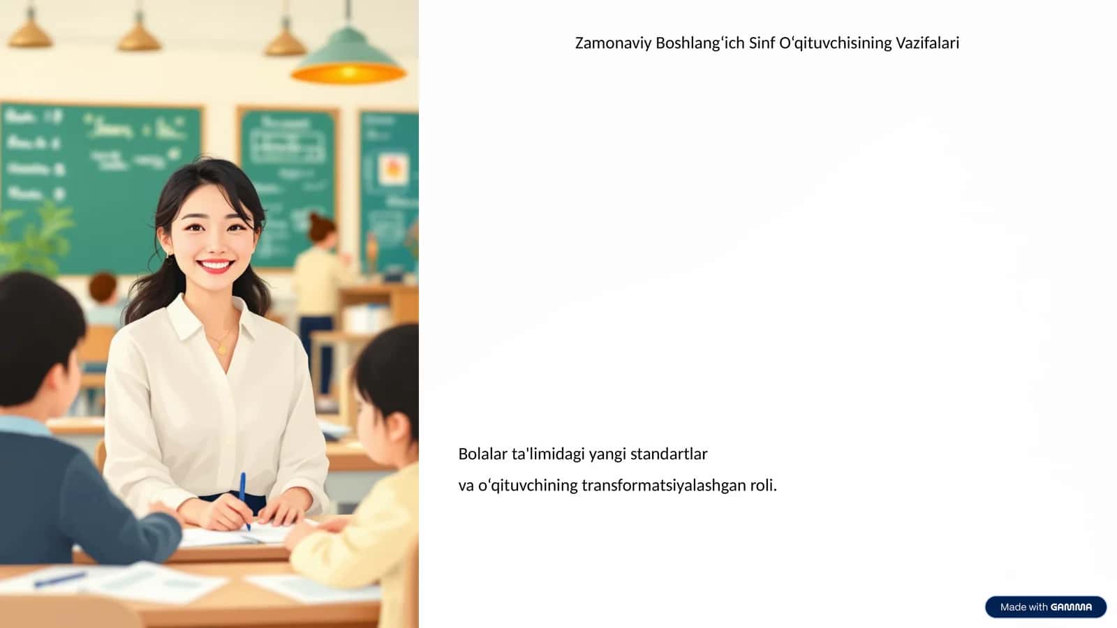 Bolalar ta'limidagi yangi standartlar va o‘qituvchining transformatsiyalashgan roli 1
