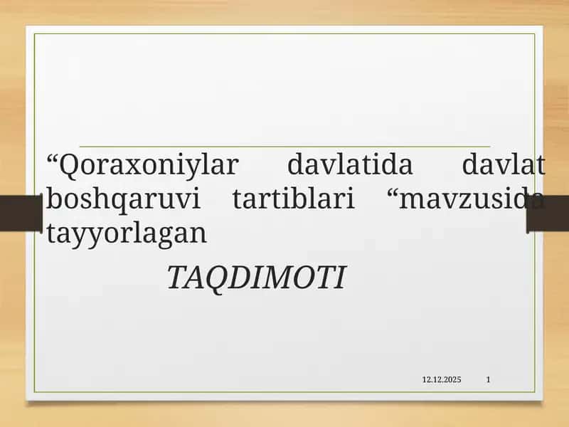 Qoraxoniylardavlatida davlat boshqaruvi tartiblari 1