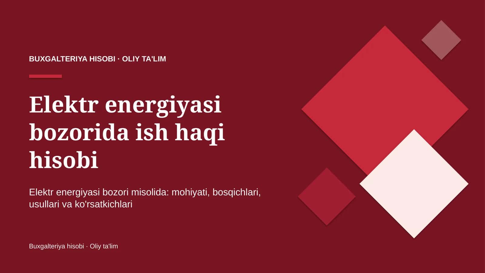 Elektr energiyasi bozorida ish haqi hisobi 1
