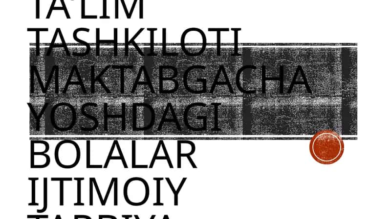 Maktabgacha taʼlim tashkiloti maktabgacha yoshdagi bolalar ijtimoiy tarbiya maskani 1