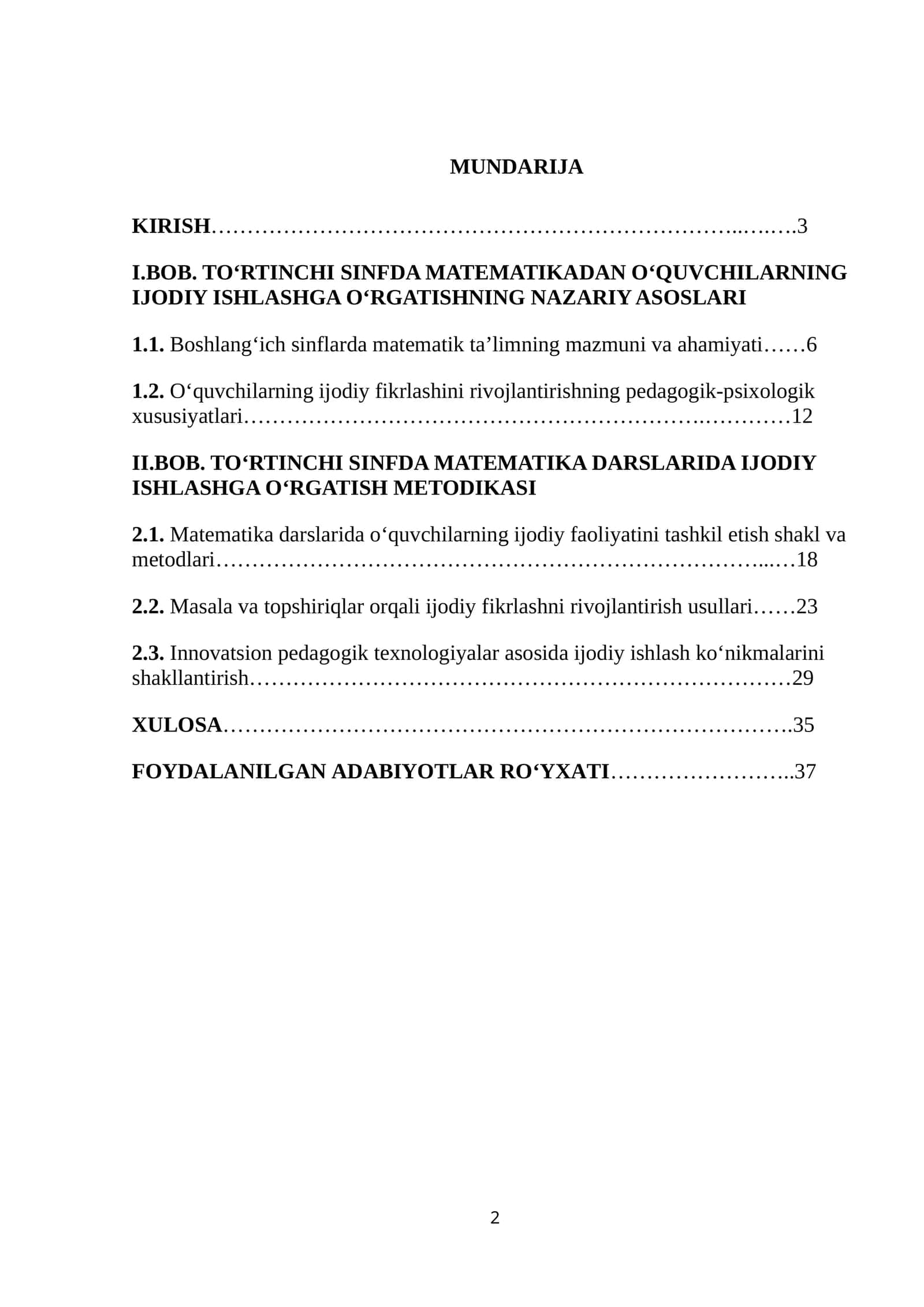 TO‘RTINCHI SINFDA MATEMATIKADAN O‘QUVCHILARNING IJODIY ISHLASHGA O‘RGATISHNING NAZARIY ASOSLARI 1