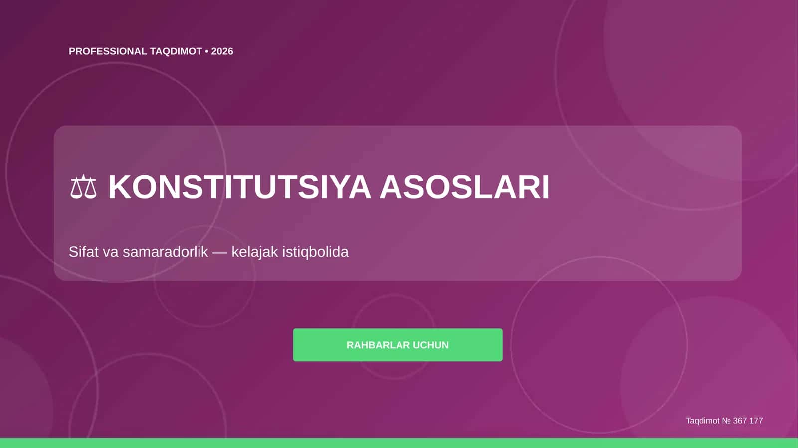 KONSTITUTSIYA ASOSLARI: SIFAT VA SAMARADORLIK 1
