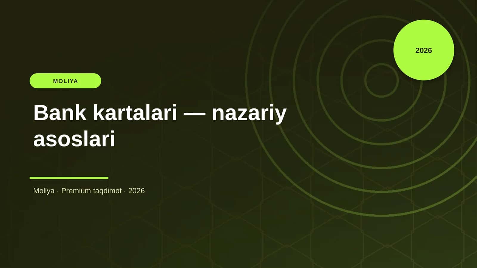 Bank kartalari — nazariy asoslari 1