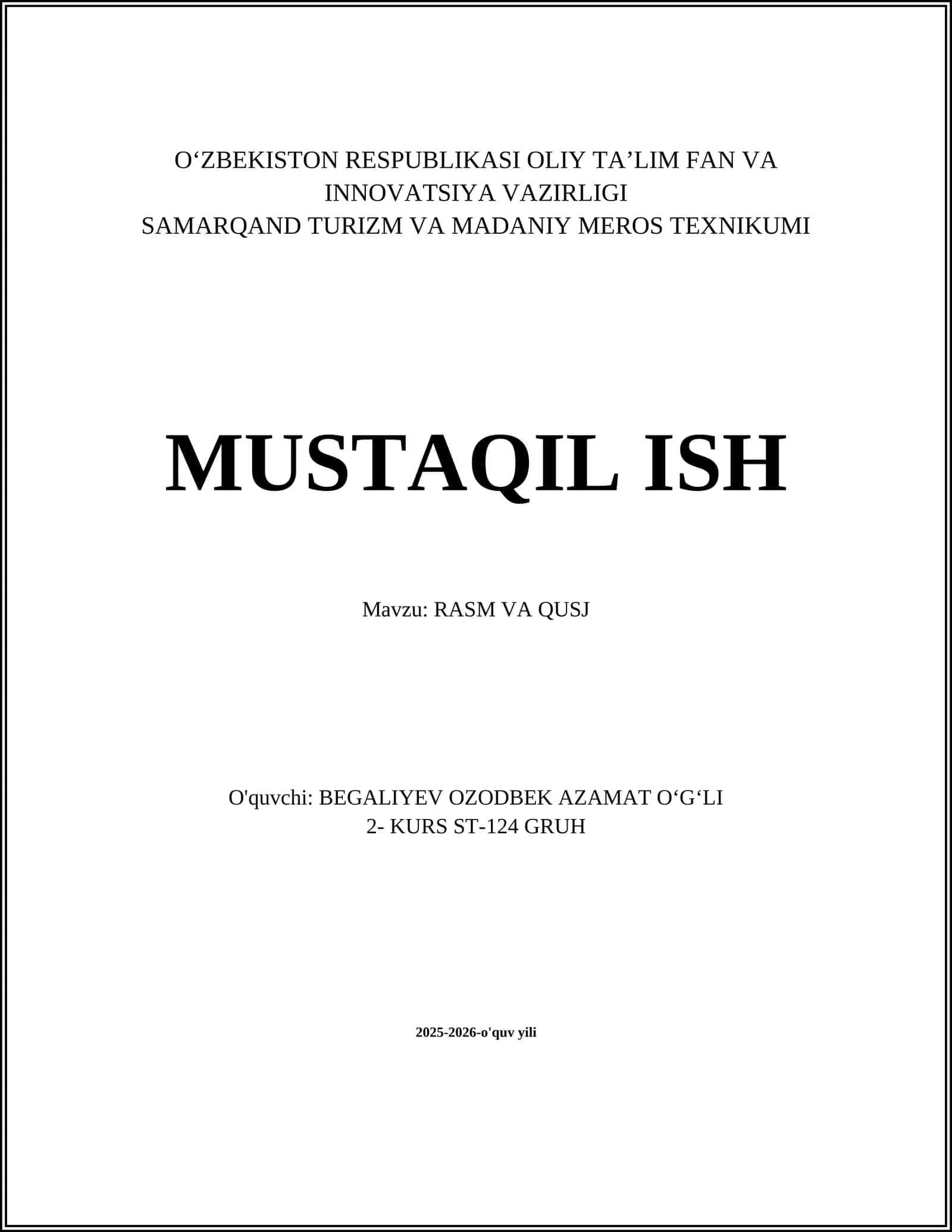 RASM VA QUSJ 1