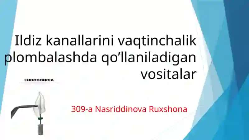 Kanalga vaqtinchalik plomba qoʻyish