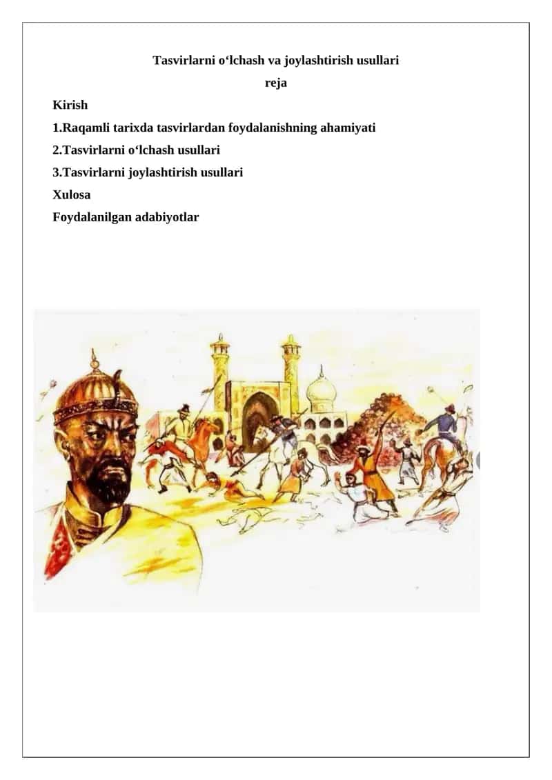 Tasvirlarni o‘lchash va joylashtirish usullari 1