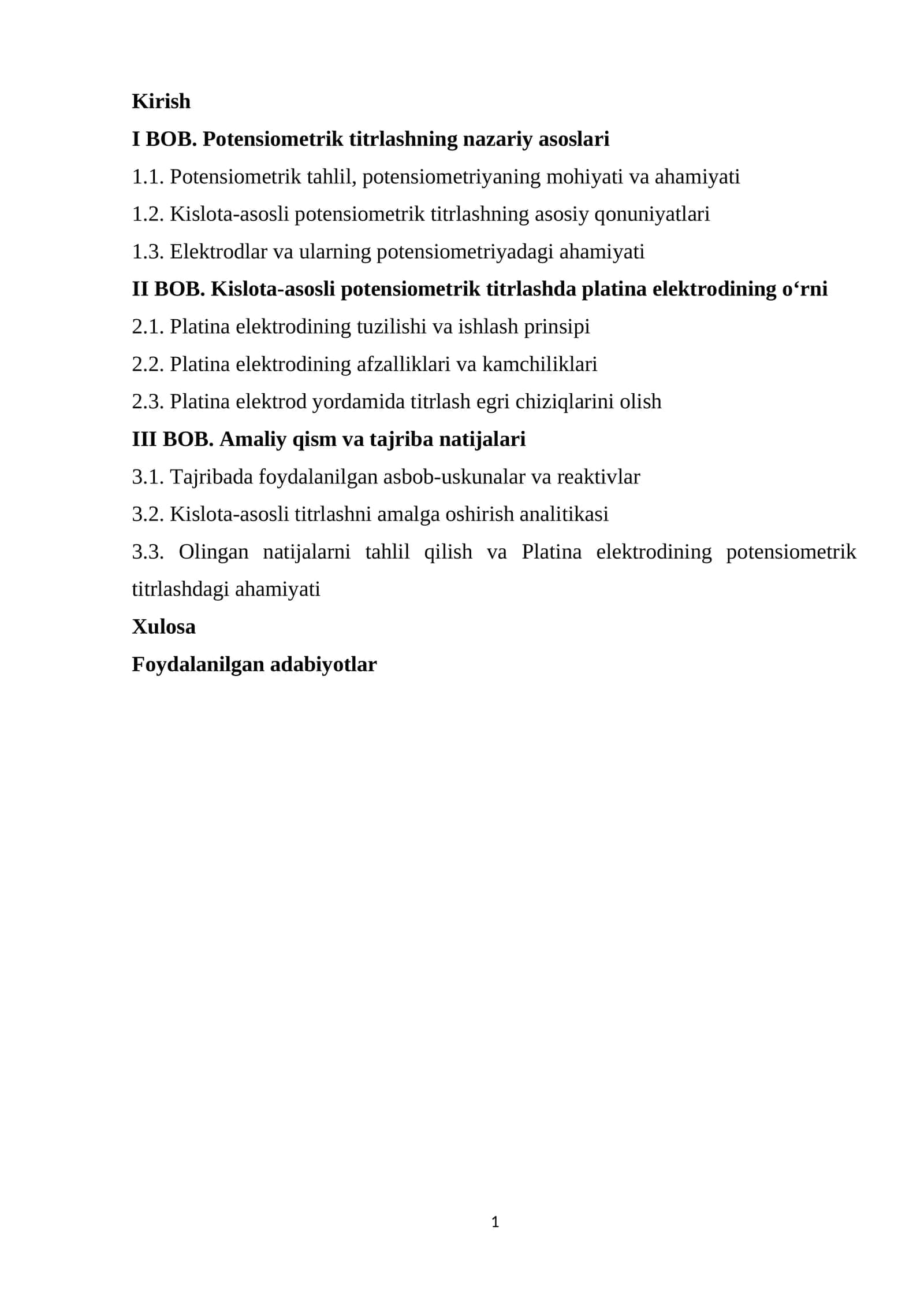 BOB. Potensiometrik titrlashning nazariy asoslari 1