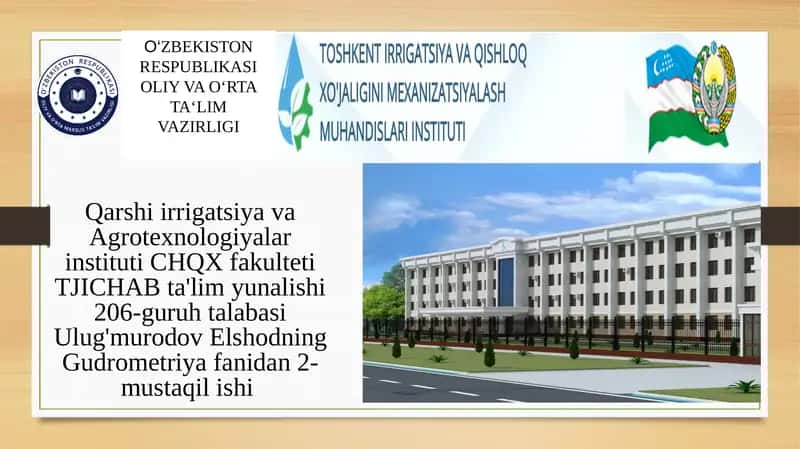 O‘ziyozar suv o'lchash postlari 1