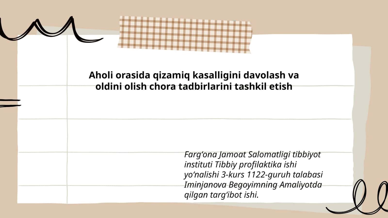 Qizamiq kasalligini davolash va oldini olish chora tadbirlari 1