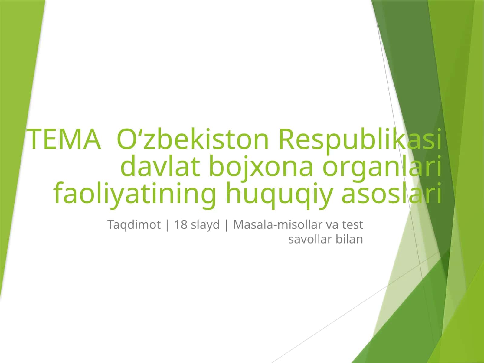 Oʻzbekiston Respublikasi davlat bojxona organlari faoliyatining huquqiy asoslari 1